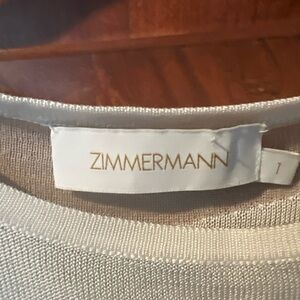 Zimmermann Ivory Knit Crewneck Top